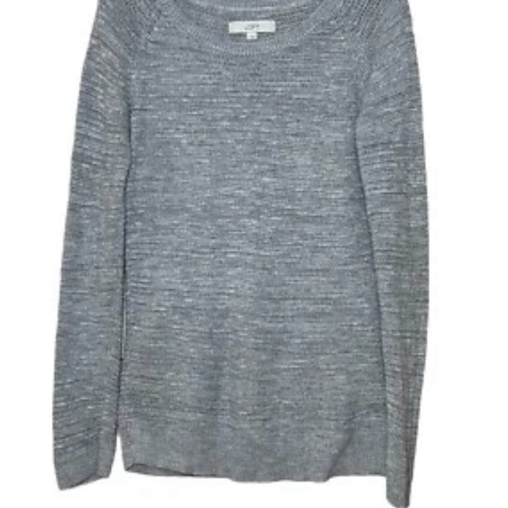 Ann Taylor Loft Open Knit Gray Casual Lightweight Cotton Sweater, Size Medium